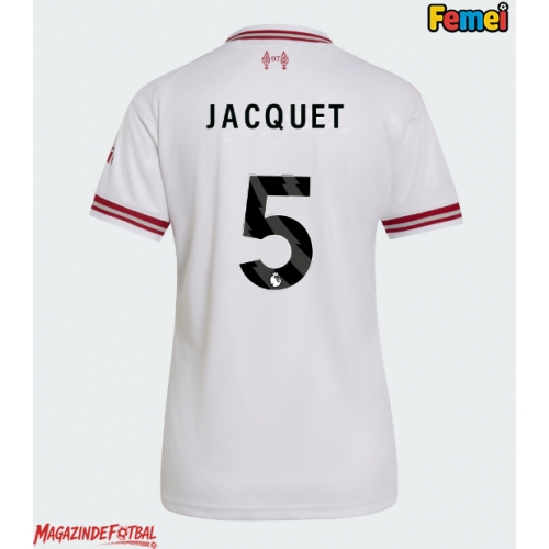 Liverpool Jeremy Jacquet #5 Tricou Fotbal Replică 2026-27 Femei Deplasare Liverpool Jeremy Jacquet #5 Tricou Fotbal Replică 2026-27 Femei Deplasare